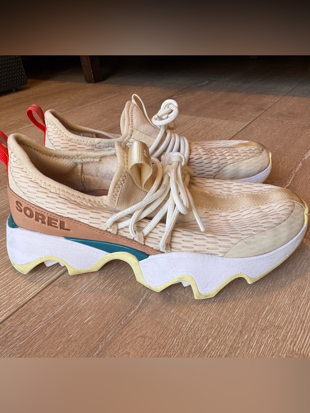 Sorel Women's Beige and Cream Wave-Sole Sneakers